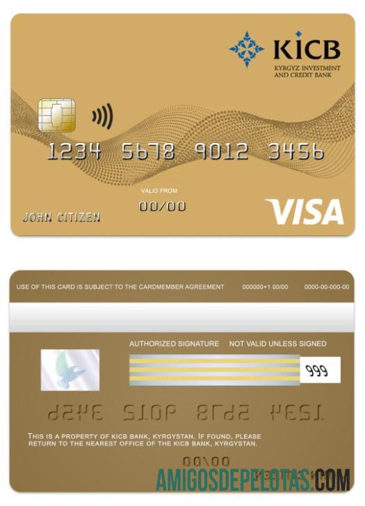 Kyrgyzstan KICB Bank Visa Gold Card example